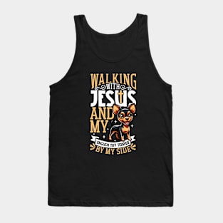 Jesus and dog - English Toy Terrier Tank Top